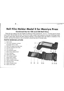 Mamiya Press manual. Camera Instructions.